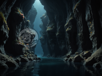 深海峡谷神秘生物夜光奇妙景色