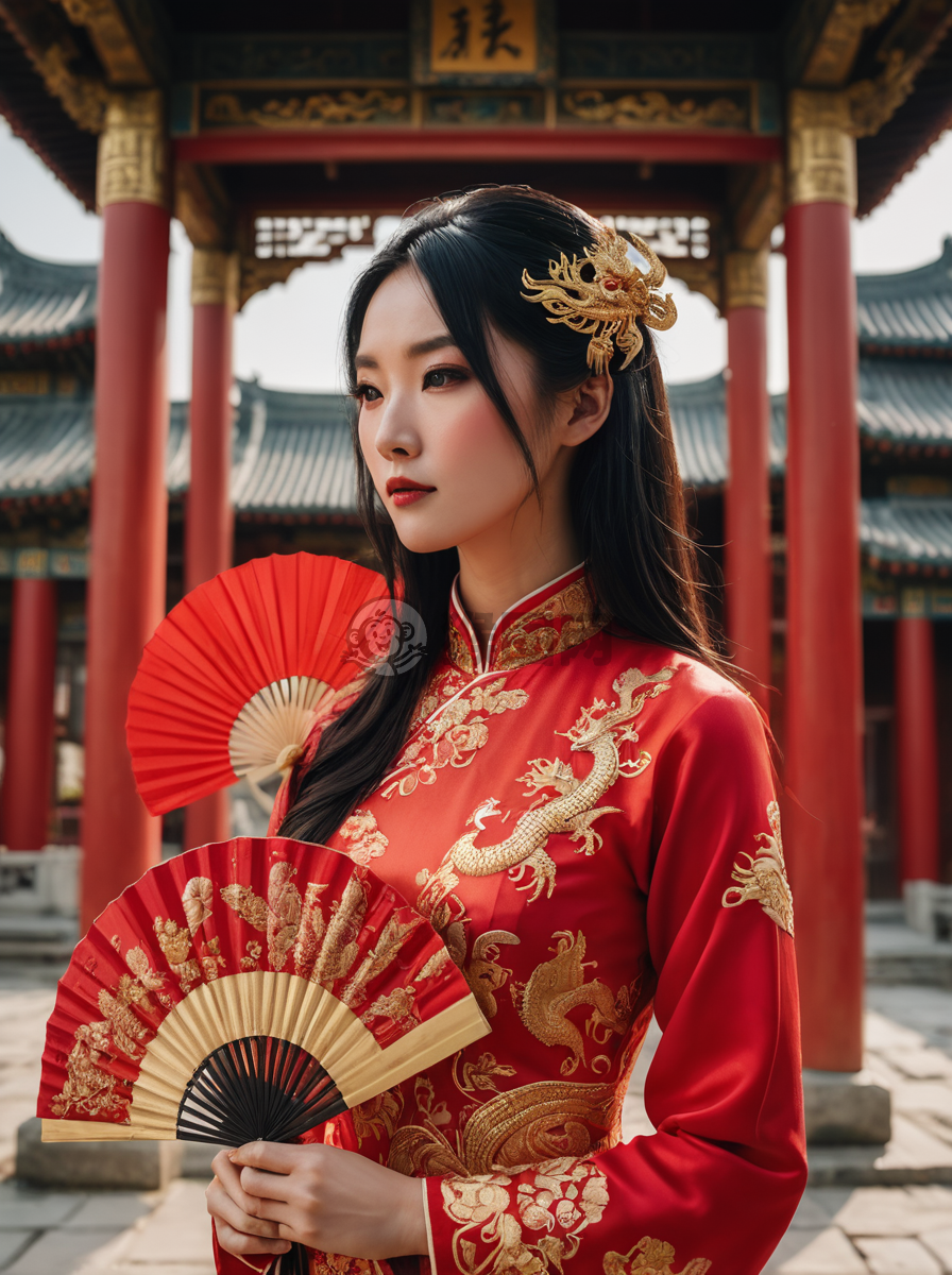 古庙红嫁：黑发新娘惊艳古刹