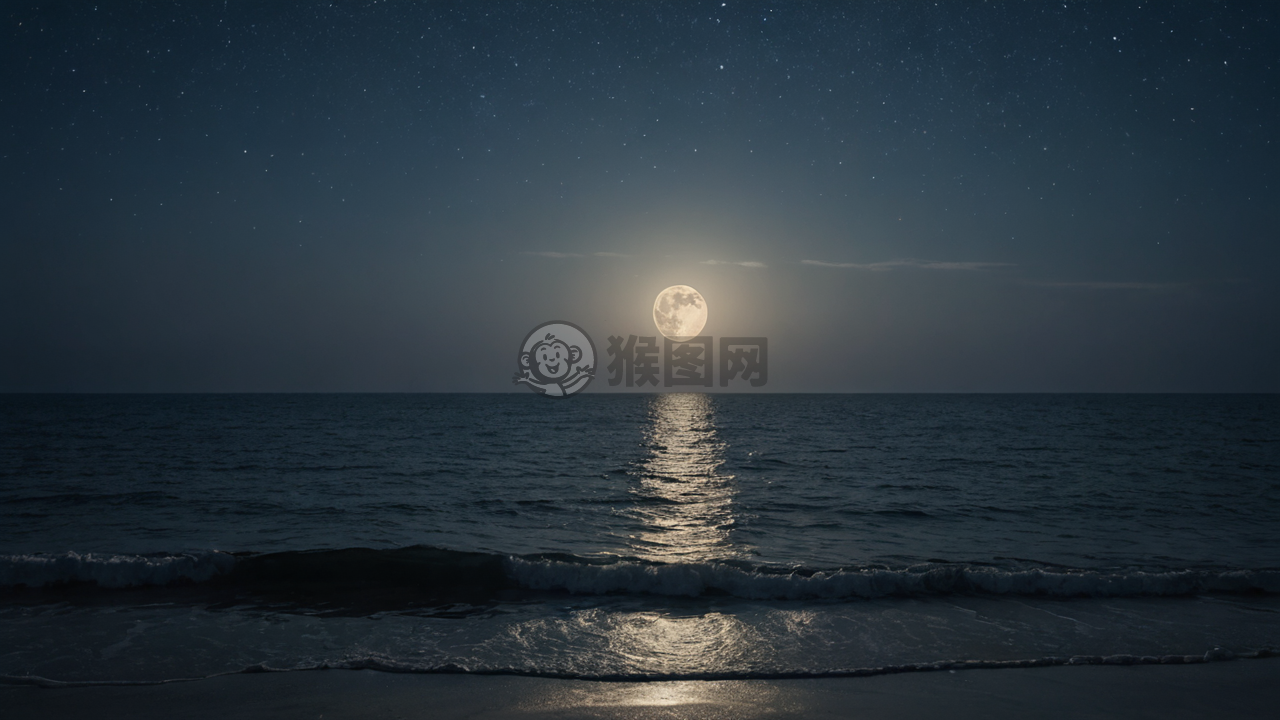 月光下宁静海面的静谧之美