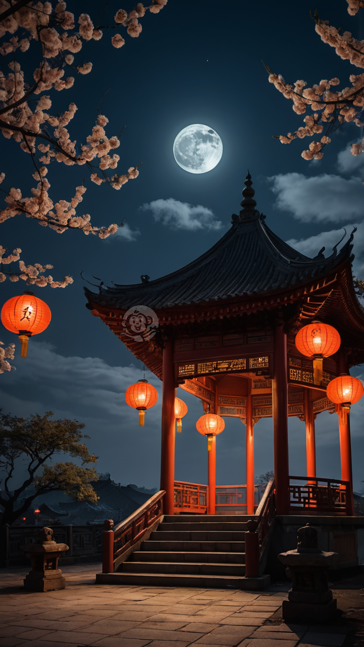 月夜幻境之神秘庭院的魅力展示