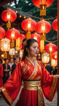 红衣女子舞动乾坤记