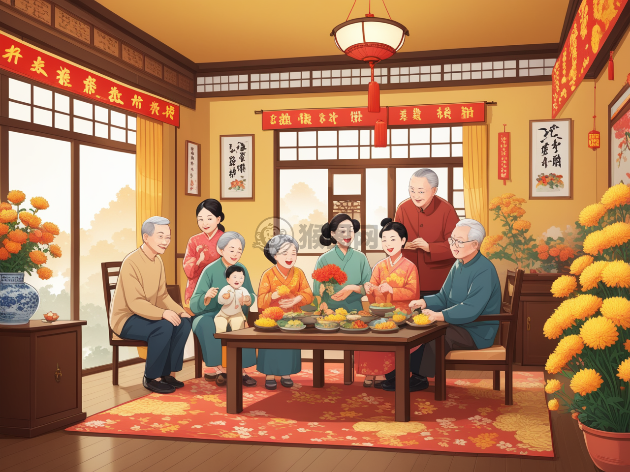 家庆重阳乐融融