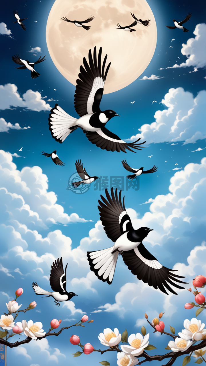 空中之舞：鲜花繁簇的奇幻之画