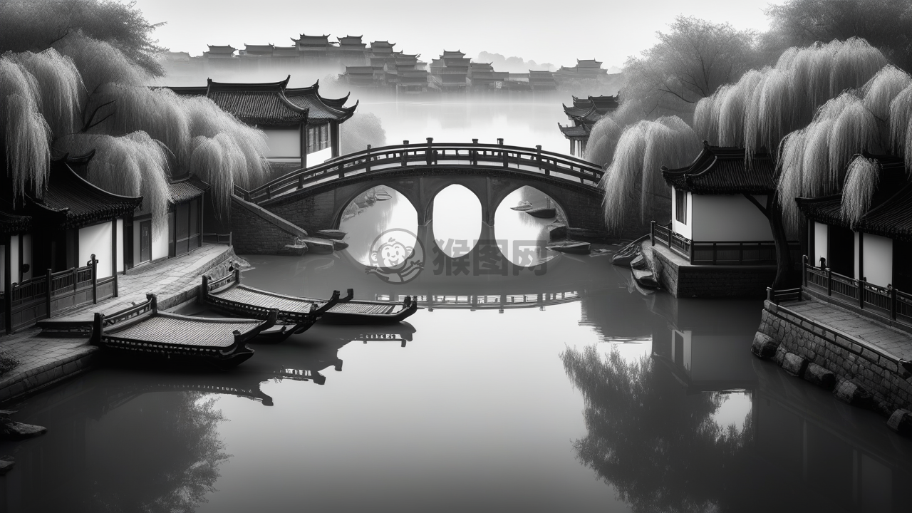 江南水乡朦胧之景