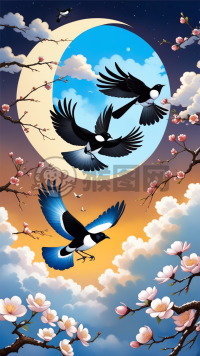 空中飞羽与月色之花