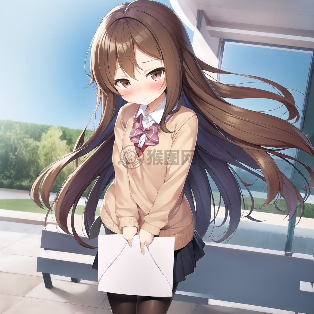 “可爱女生害羞接情书”