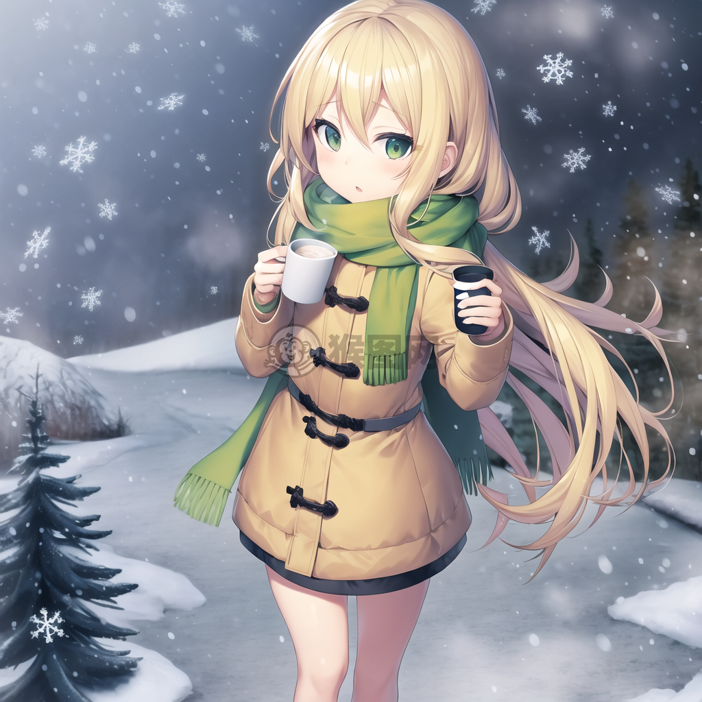 雪夜甜心共热可，绿丝绒裹暖意浓
