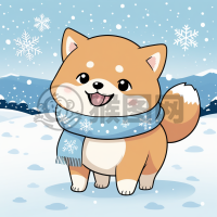 《雪中蓝狐雪橇手》