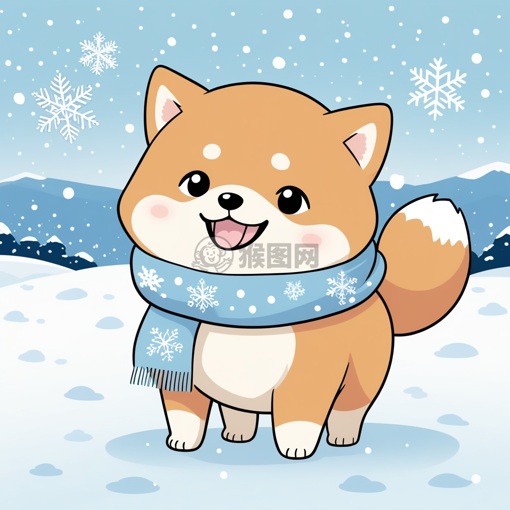 《雪中蓝狐雪橇手》