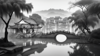 江南水乡晨雾美如画