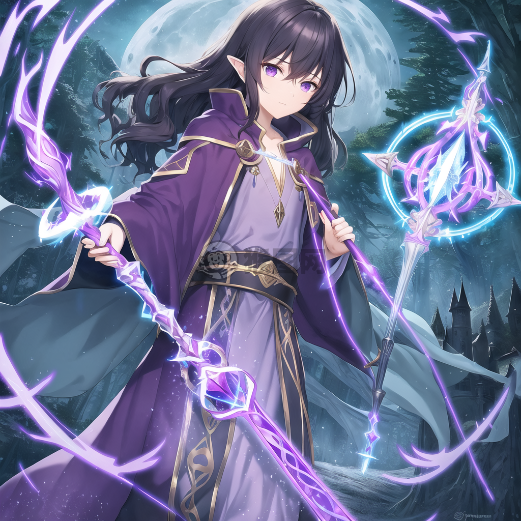月光下的神秘巫师之塔冒险记