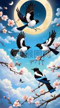 空中飞羽与繁花盛景