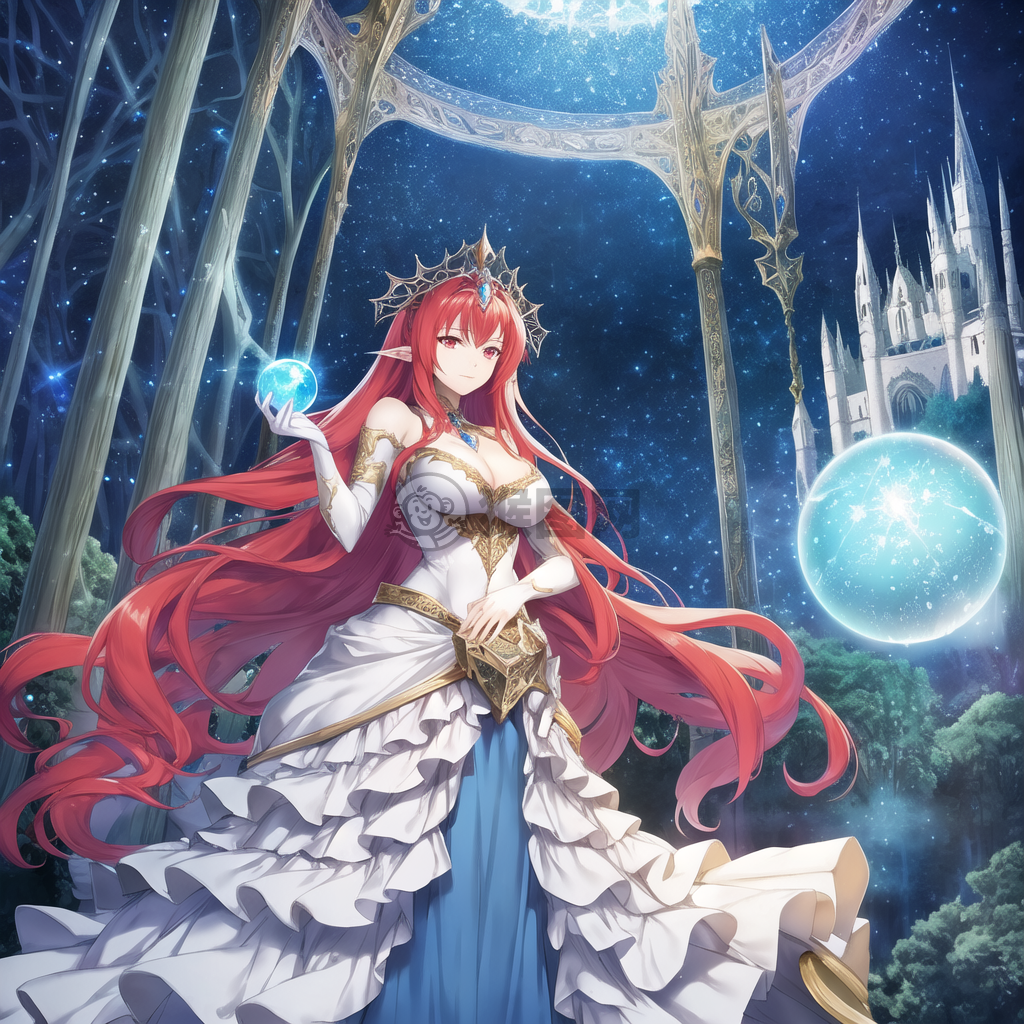 月光下的神秘魔法师与长发女巫的故事