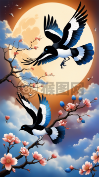 空中舞动的鹊舞者