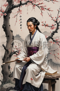 梅花下的古代文人墨客画梅沉思之作