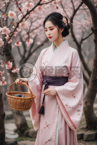 梅下赏花女子词