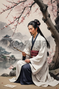 《雪中吟诗图》