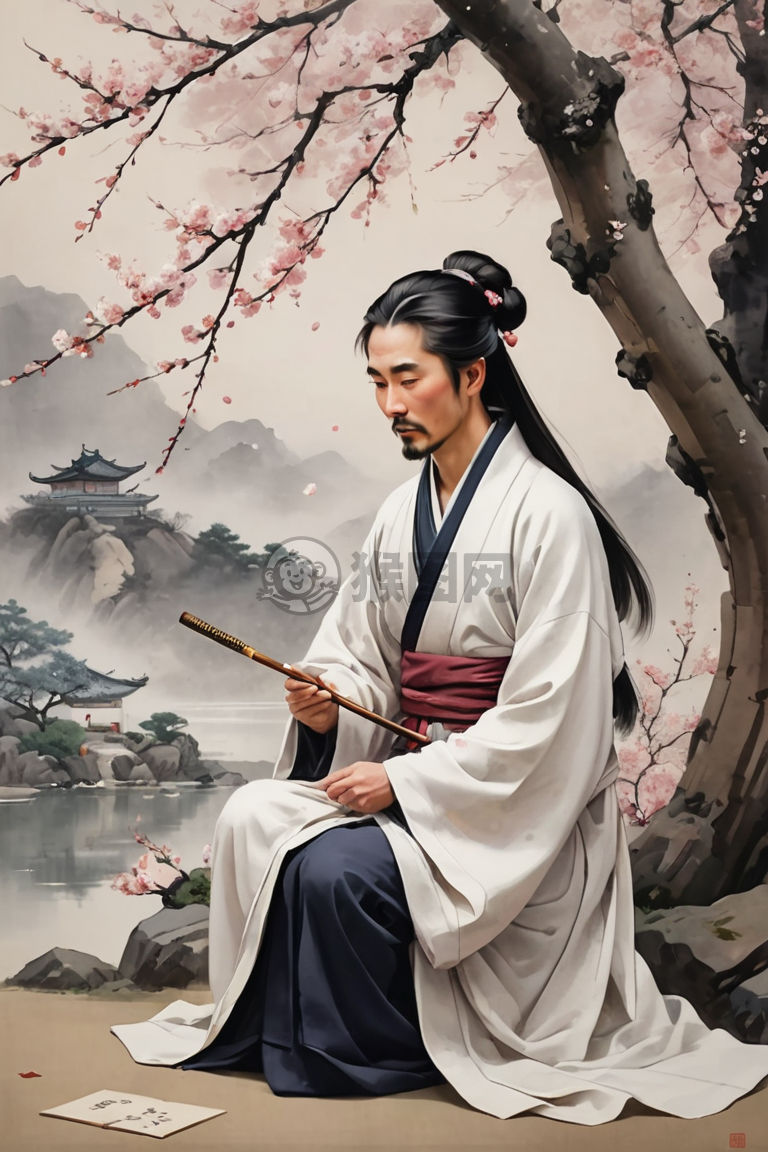 《雪中吟诗图》