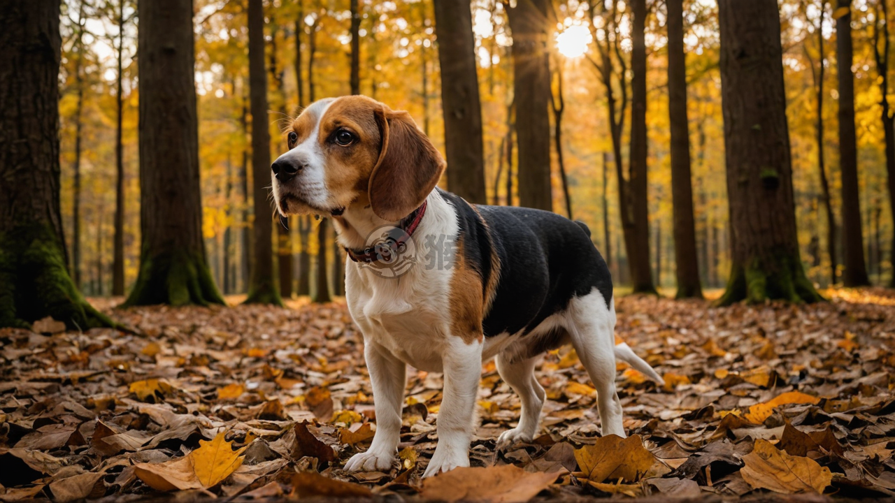 森林秋日奇遇：好奇牧羊犬嗅地记