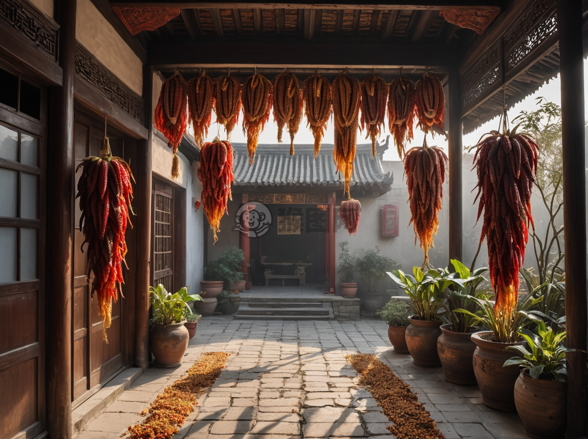 中国传统庭院晨曦美照