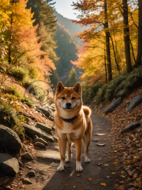 秋山行犬，叶落满径，8K光影猎奇。