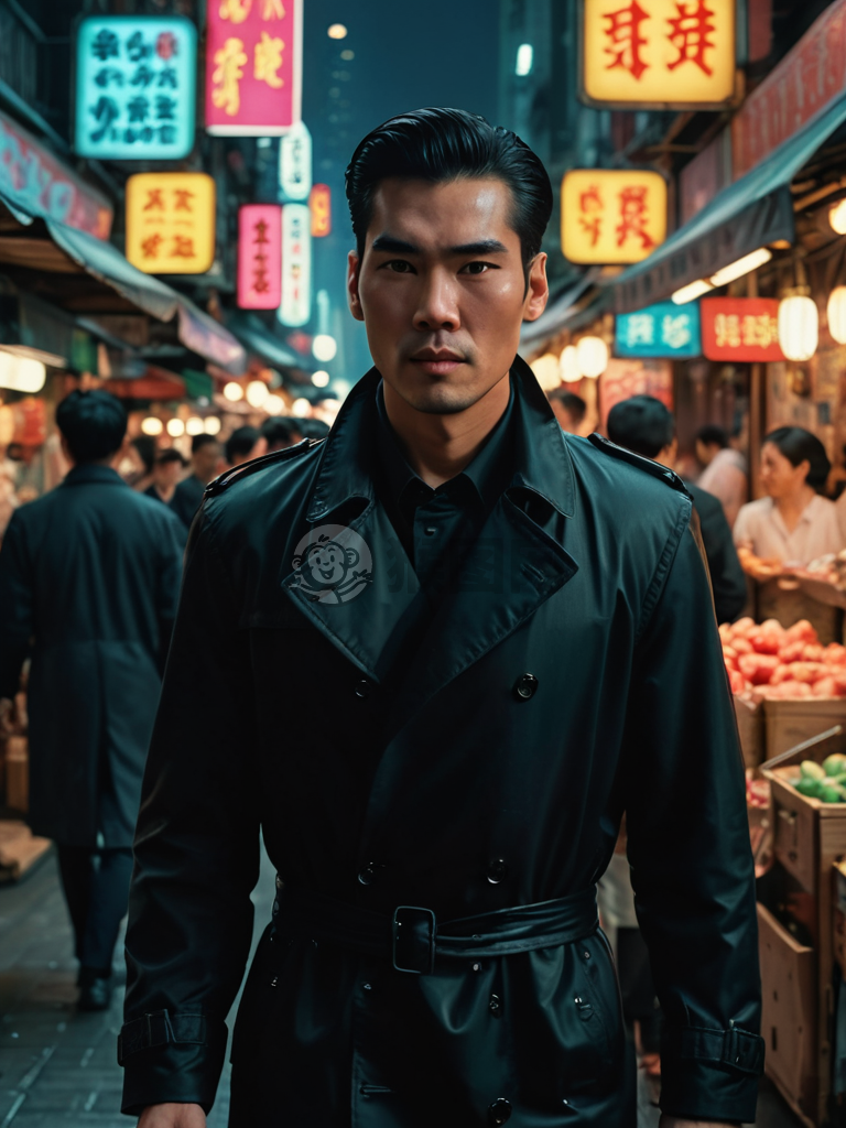 黑色浪潮穿过港式电影回忆的繁华街市