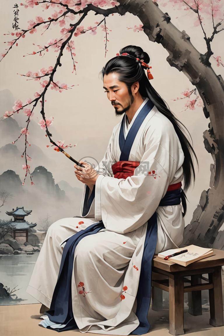 梅花下的古代文人墨客画梅沉思之作