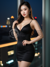 《黑裙美女窗外诱惑》