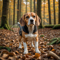 森林深处寻宝的猎犬照片