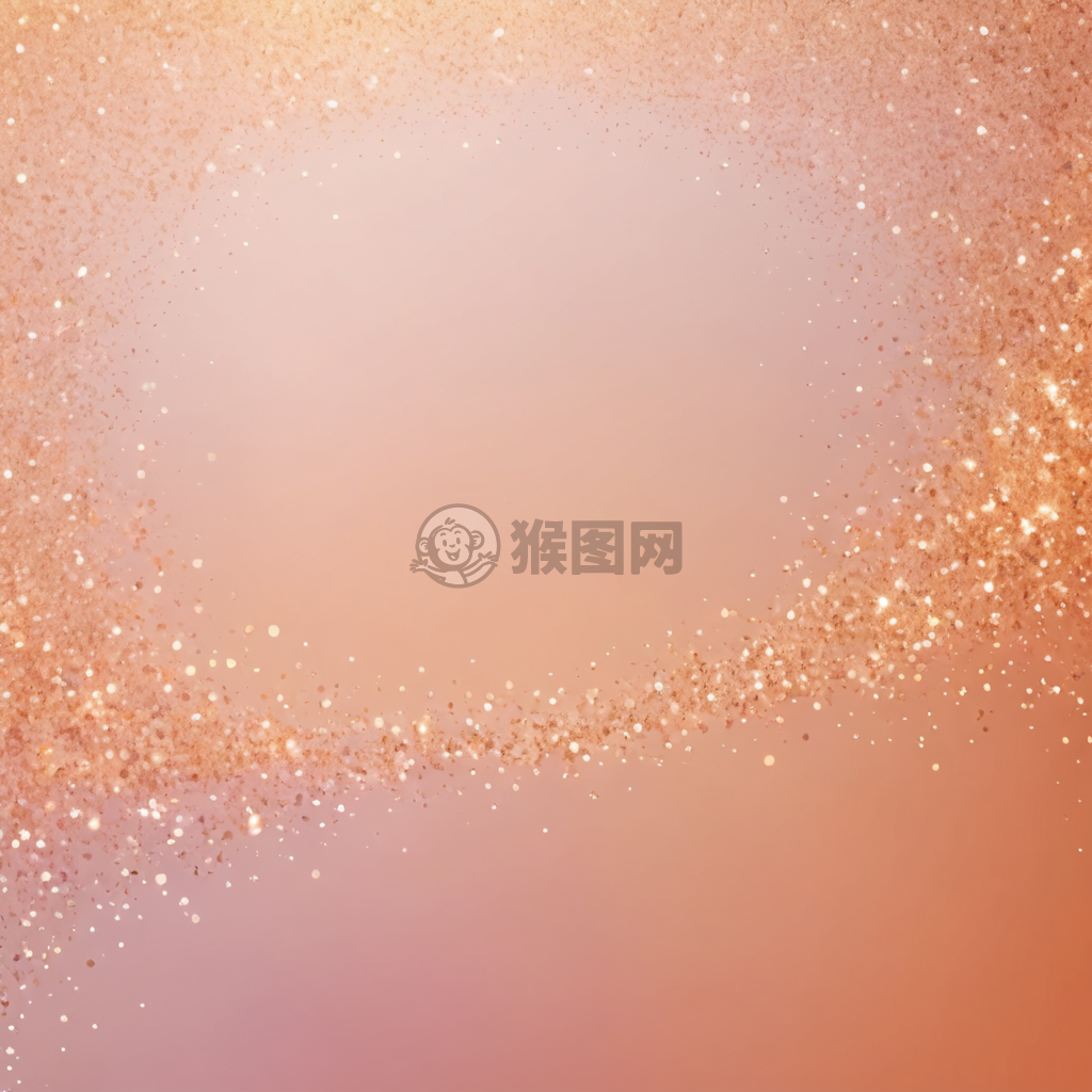 柔和粉橙渐变背景下的梦幻纹理和闪烁效果