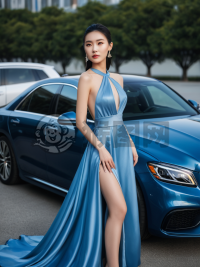 自信之美：蓝夜华服下的中国超模