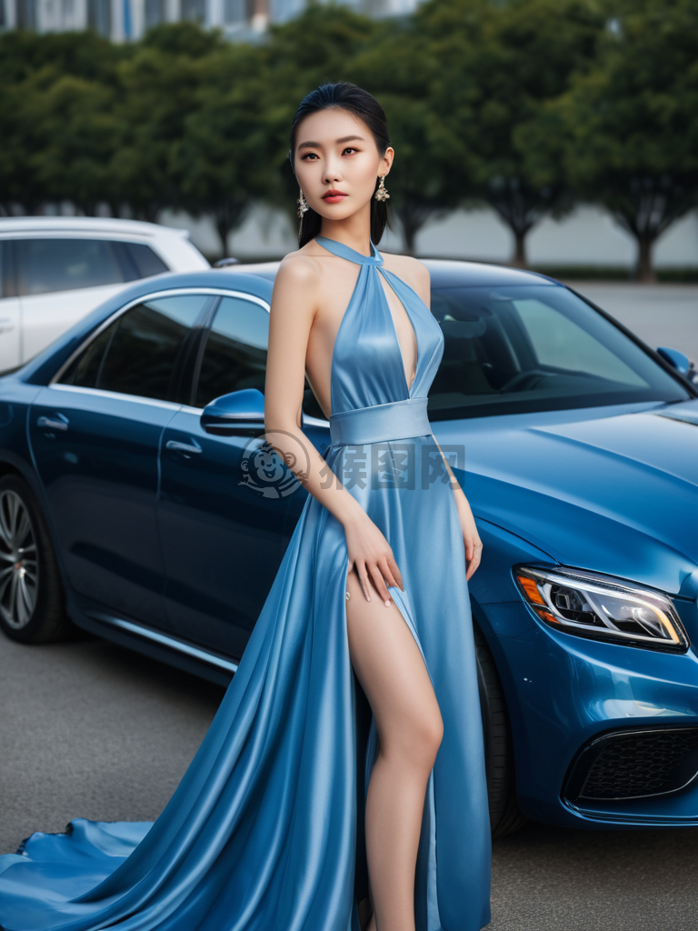 自信之美：蓝夜华服下的中国超模