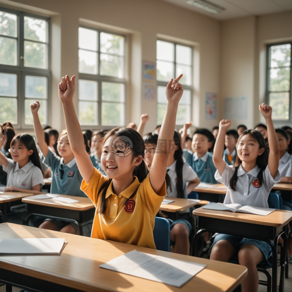 新学期开学日：课堂中的中国学生们热切举手