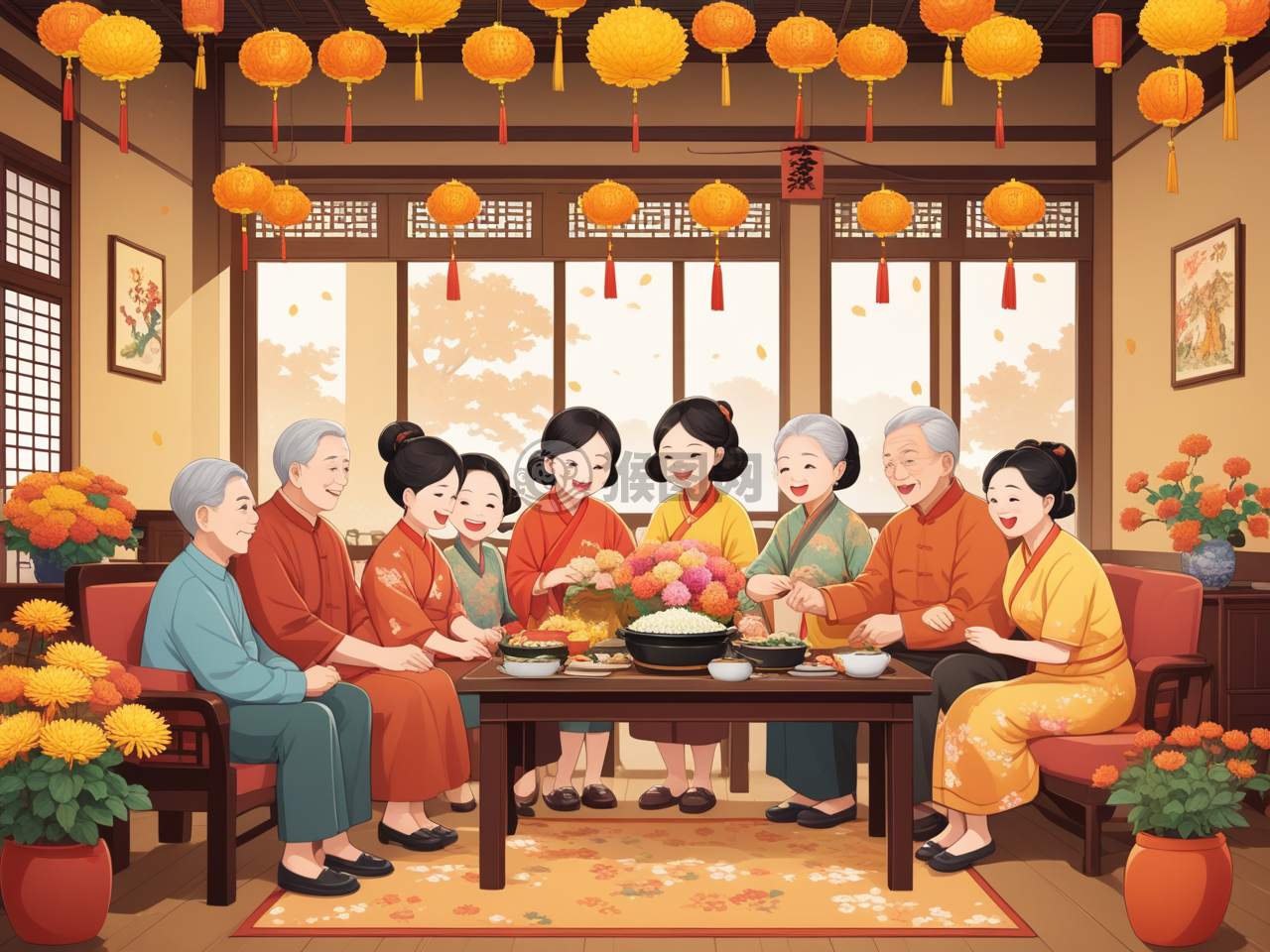 欢乐重阳佳节 亲人共聚一堂