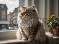 窗外风景中的波斯猫之8K高清摄影