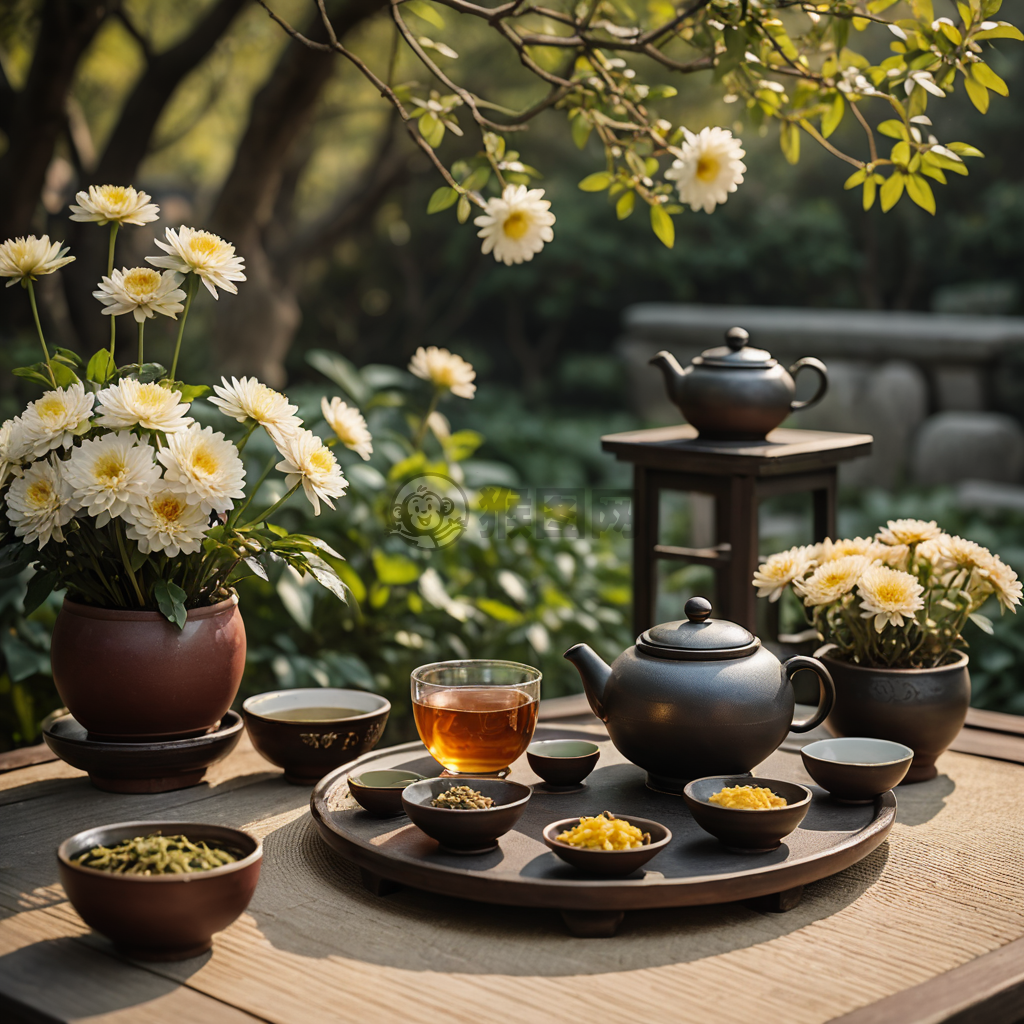 秋日花园茶席 光影摄魂动人