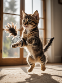 跳动的猫咪与光影之美摄影作品