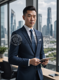 自信中国商人办公室内景照