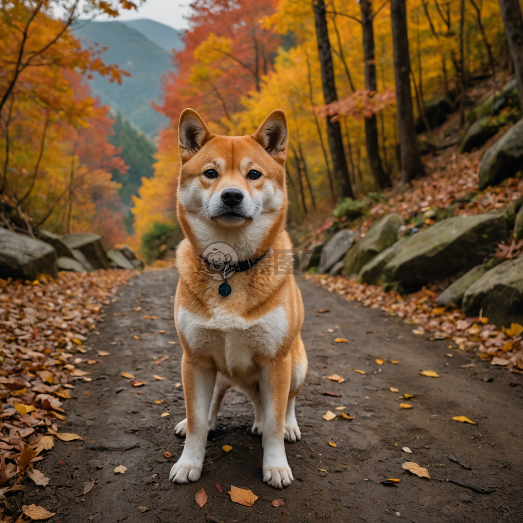 秋山行犬之秋叶写真