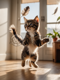 阳光下的猫咪跃动捕影记