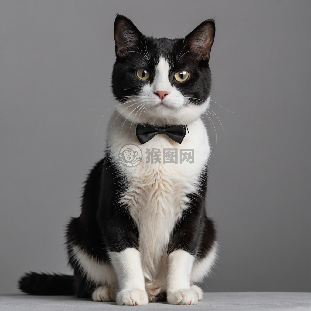 黑猫跃影，凝眸专注。