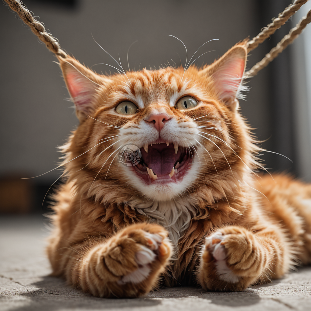 活力四溢的猫咪拍照场景