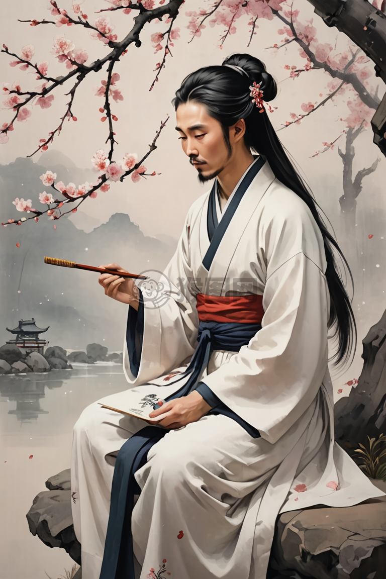 《雪中思古，白衣诗画》