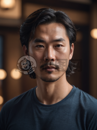 迷茫的室内中国男子