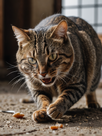猫捕鼠动态，锐利眼神，8k高清画质