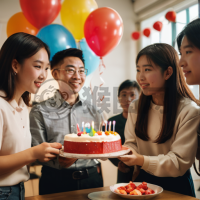 《中国学生惊喜老师 鲜花蛋糕教室欢庆》