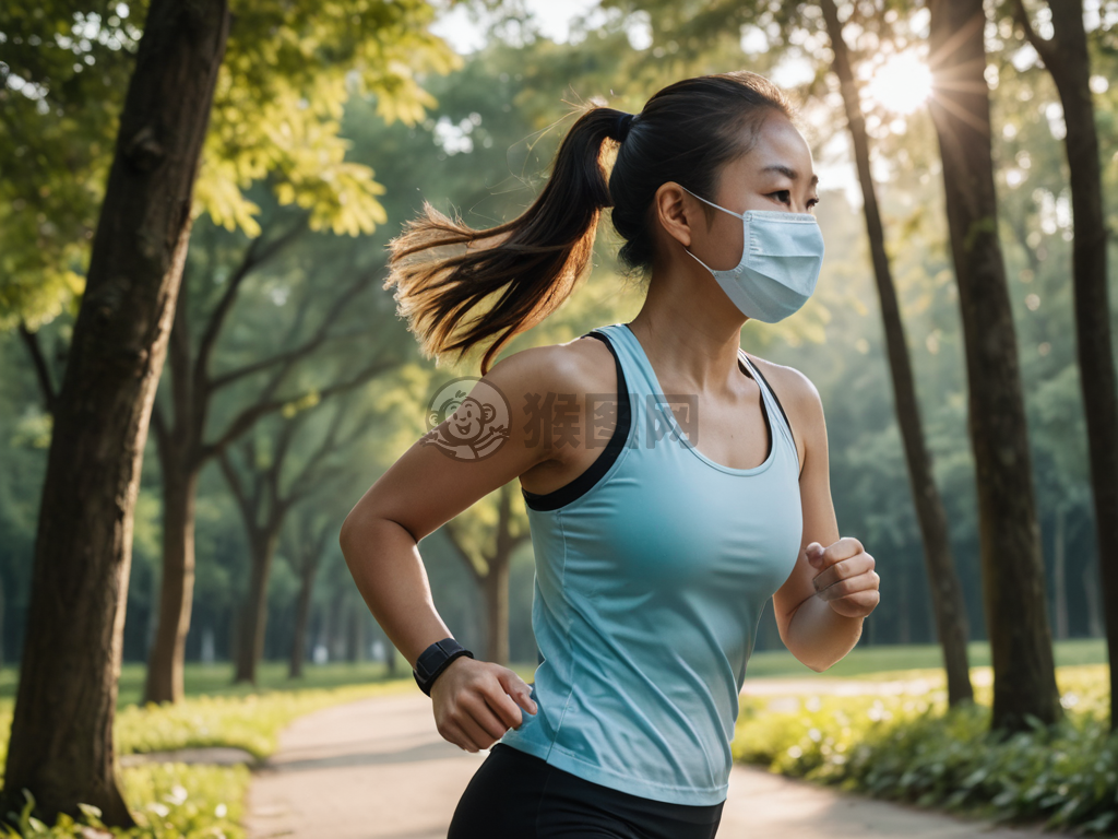 晨跑少女：活力青春的蓝颜战袍