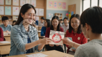 《师生情深，手制卡片传递爱》