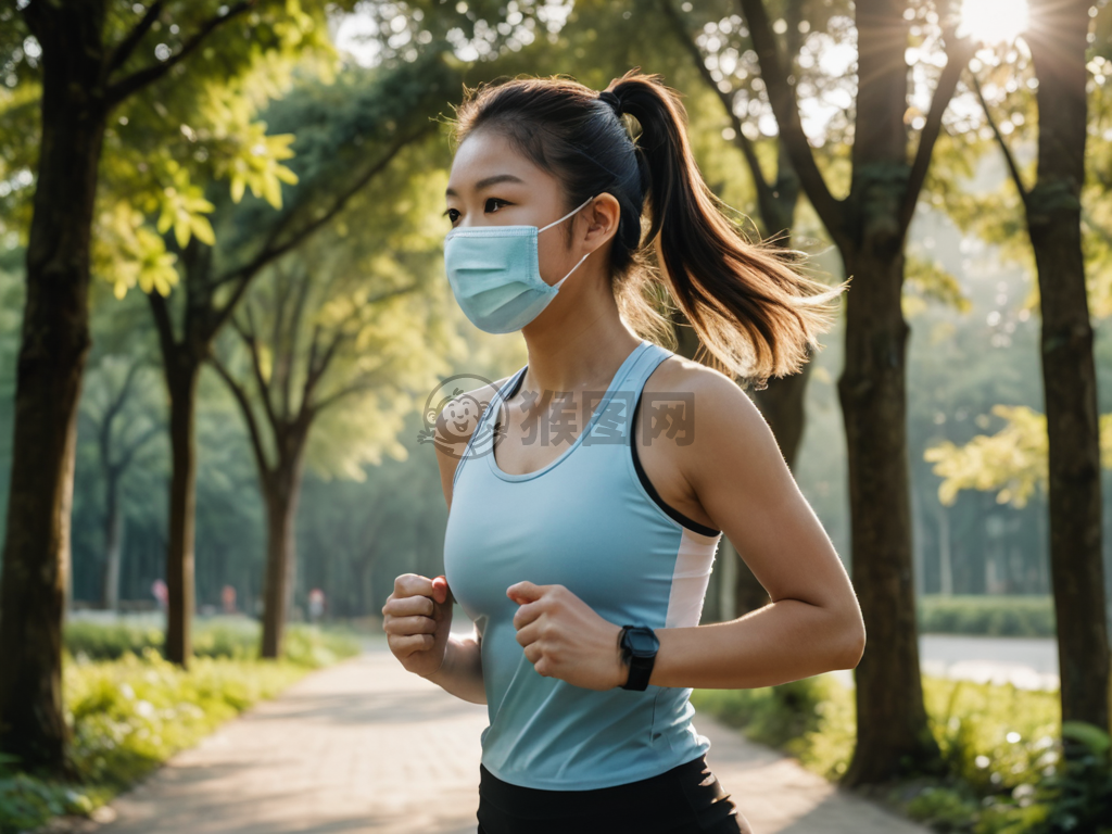 晨跑的活力少女