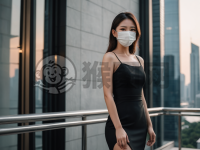 白衣黑裙自信女，时尚又休闲。